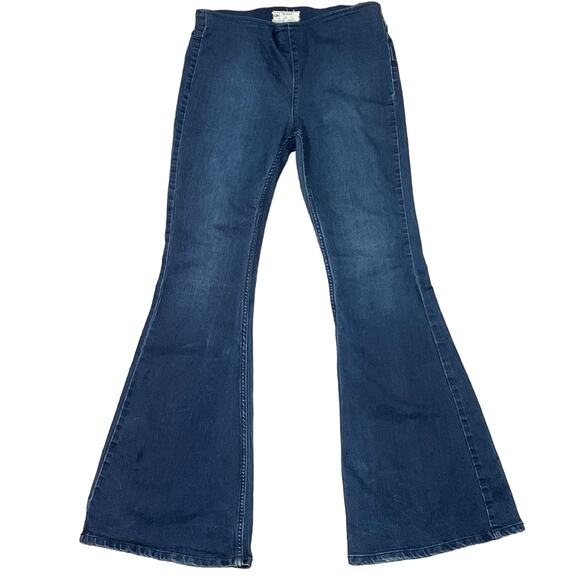 Free People Penny Pull On Flare Denim Jegging Jeans Stretch OB542650 Size 30 - Picture 2 of 8